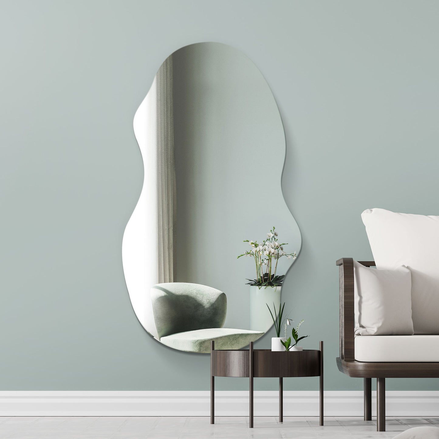 The Ruben - Frameless Pond Wall Mirror 63 X 28 (160CM X 70CM)