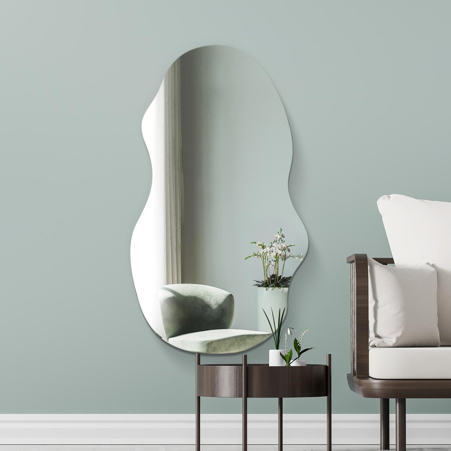 The Ruben - Frameless Pond Wall Mirror 47 X 21 (120CM X 54CM)