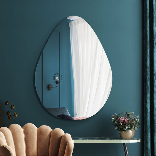 The Livia - Frameless Pebble Wall Mirror 47 X 32 (120CM X 80CM)