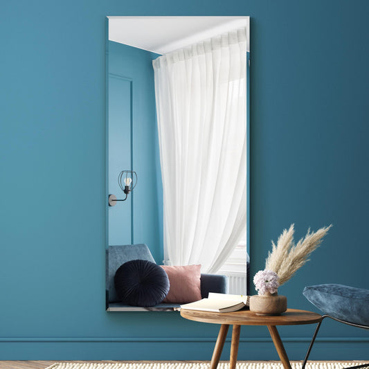 The Daisy - All Glass Modern Bevelled Wall or Leaner Mirror 59 X 24 (150x60CM)