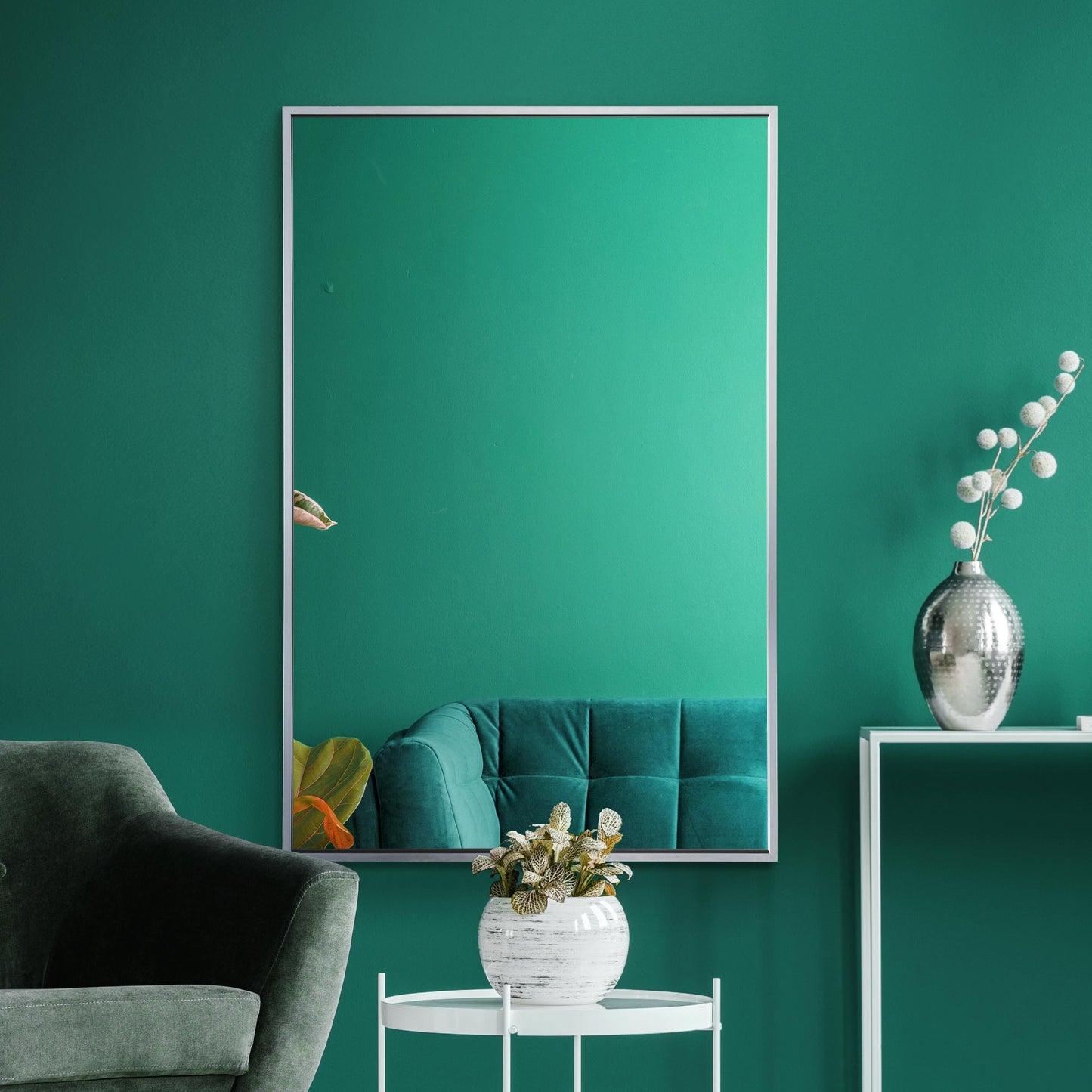 The Raya - Silver Aluminium Edged Wall Mirror 35 X 24 (90CM X 60CM)