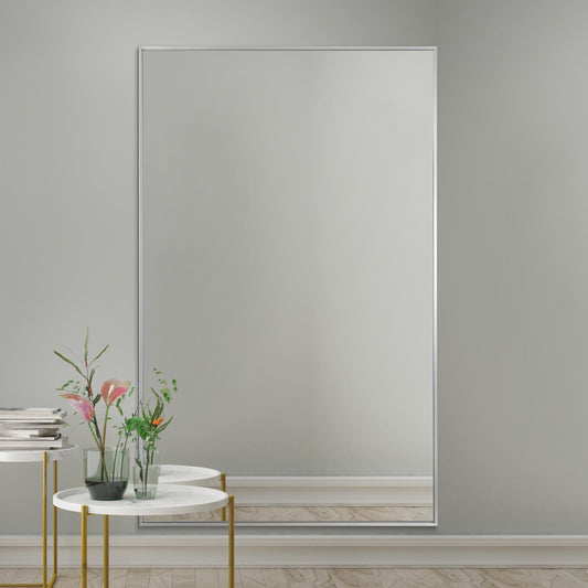 The Raya - Silver Aluminium Edged Wall Leaner Mirror 68 X 43 (174CM X 110CM)