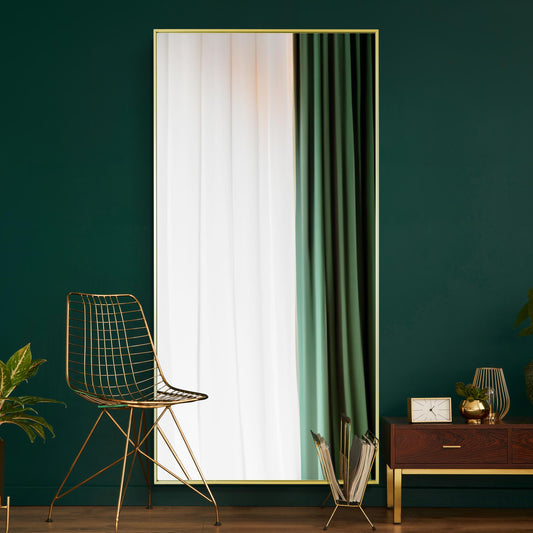 The Raya - Gold Aluminium Edged Wall Mirror 79 X 39 (200CM X 100CM)