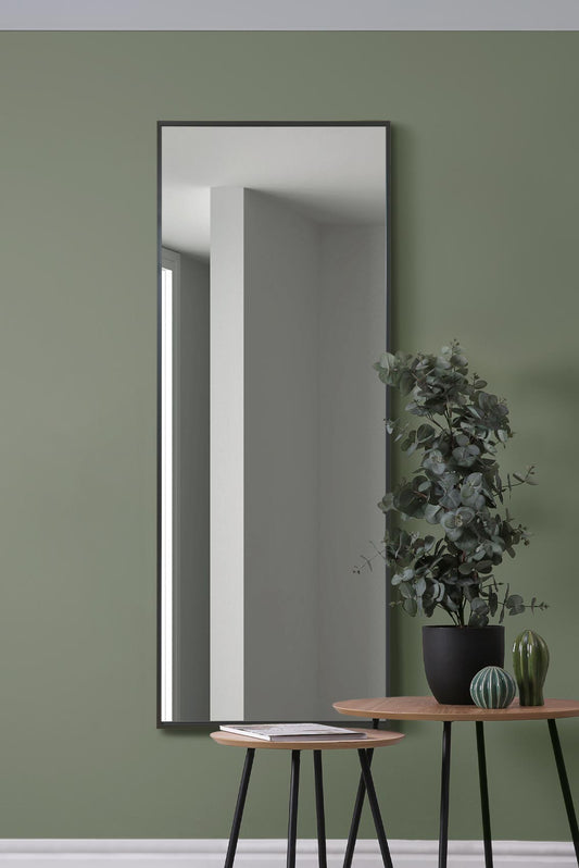 The Raya - Black Aluminium Edged Wall Mirror 4ft11 X 2ft (150CM X 60CM)