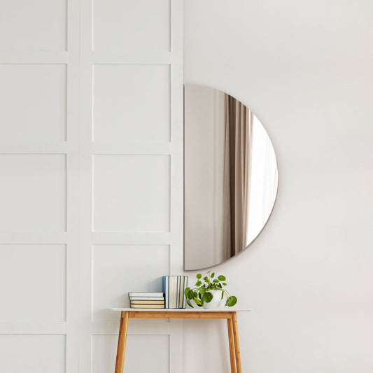 The Tessa - Frameless Semi Circle Moon Wall Mirror 47 X 24 (120 x 60CM)