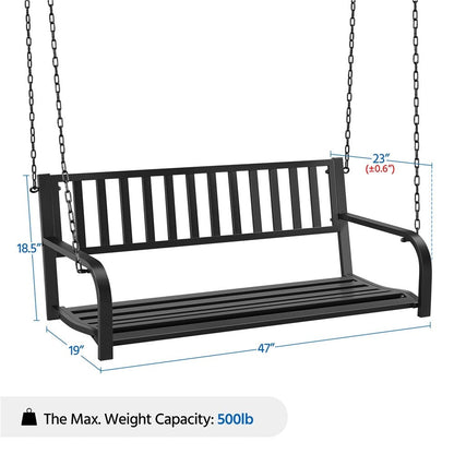 Yaheetech Hanging Porch Bench Outdoor Swing Bench Chairs with Chains