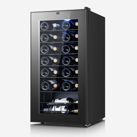 17 Inch 28 Bottle Wine/Beverage Fridge, Stainless Steel Wine Cooler for Home & Commercial Use