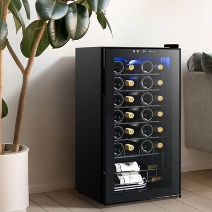 17 Inch 28 Bottle Wine/Beverage Fridge, Stainless Steel Wine Cooler for Home & Commercial Use