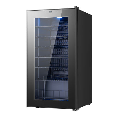 17 Inch 28 Bottle Wine/Beverage Fridge, Stainless Steel Wine Cooler for Home & Commercial Use