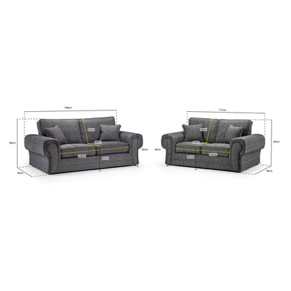 York Sofa Grey 3+2 Set