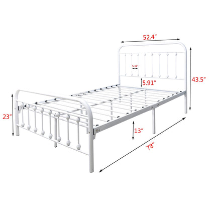Alazyhome Simple Vintage Metal Platform Bed Frame, Easy-Assembly
