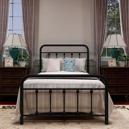 Alazyhome Simple Vintage Metal Platform Bed Frame, Easy-Assembly