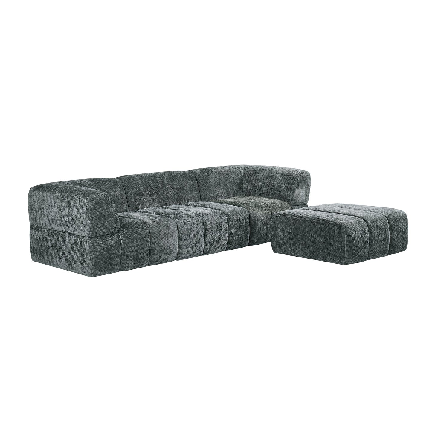 Chloe Corner Sofa with Moveable Footstool in Charcoal