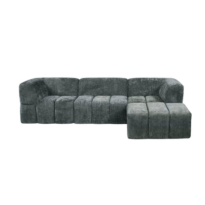 Chloe Corner Sofa with Moveable Footstool in Charcoal