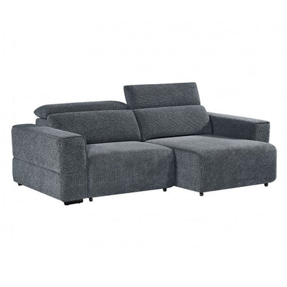 Ophelia Electric Reclining 3 Seater Sofa in Chenille Charcoal