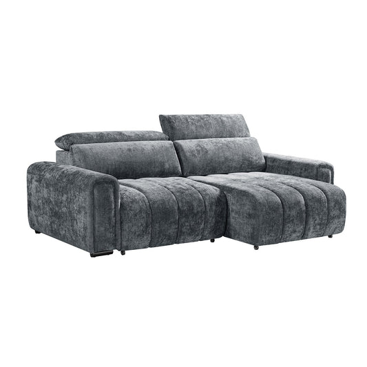 Molly Electric Reclining 3 Seater Sofa with Adjustable Headrests in Charcoal