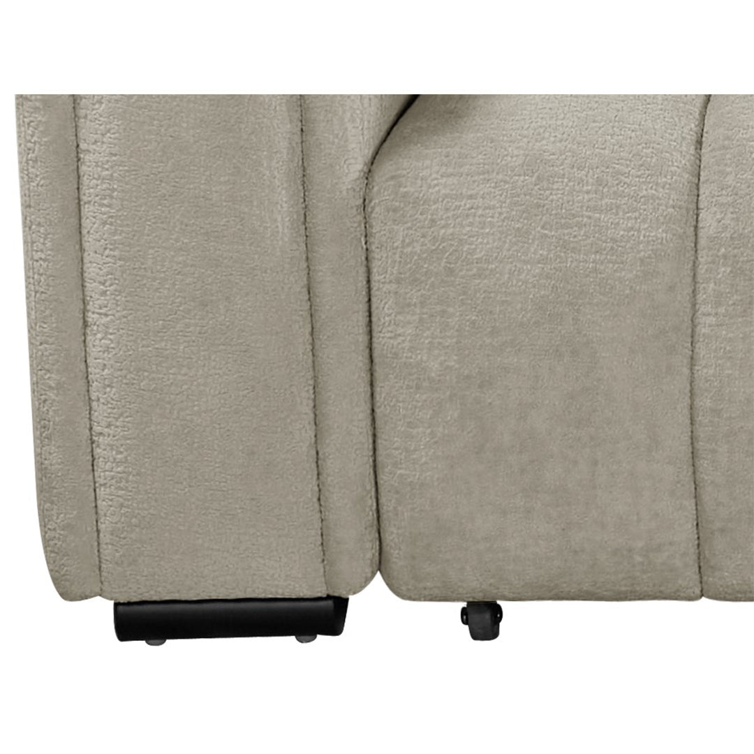 Molly Electric Reclining 3 Seater Sofa with Adjustable Headrests in Textured Chenille Oatmeal