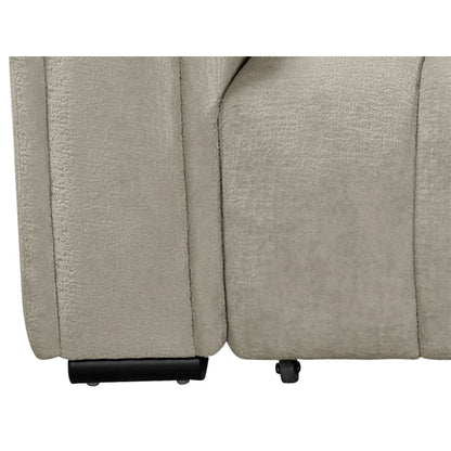 Molly Electric Reclining 3 Seater Sofa with Adjustable Headrests in Textured Chenille Oatmeal