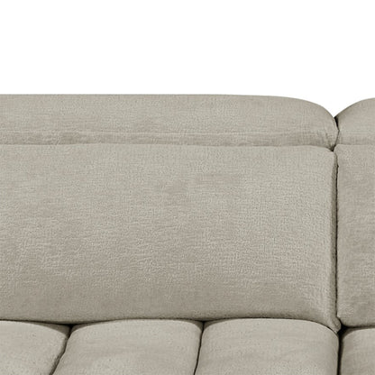 Molly Electric Reclining 3 Seater Sofa with Adjustable Headrests in Textured Chenille Oatmeal