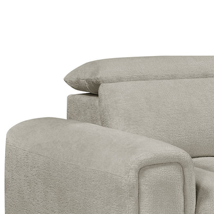 Molly Electric Reclining 3 Seater Sofa with Adjustable Headrests in Textured Chenille Oatmeal
