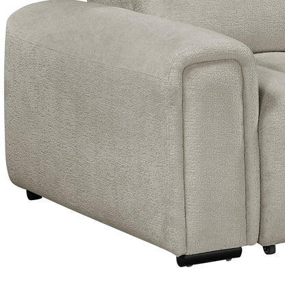 Molly Electric Reclining 3 Seater Sofa with Adjustable Headrests in Textured Chenille Oatmeal