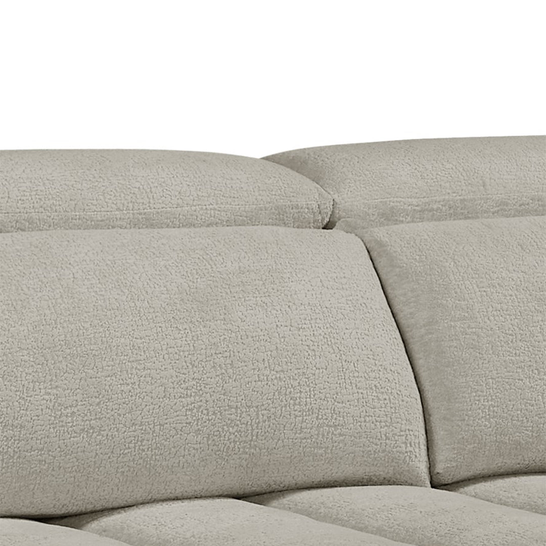 Molly Electric Reclining 3 Seater Sofa with Adjustable Headrests in Textured Chenille Oatmeal