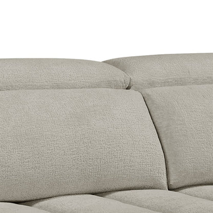 Molly Electric Reclining 3 Seater Sofa with Adjustable Headrests in Textured Chenille Oatmeal