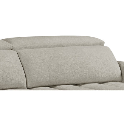 Molly Electric Reclining 3 Seater Sofa with Adjustable Headrests in Textured Chenille Oatmeal