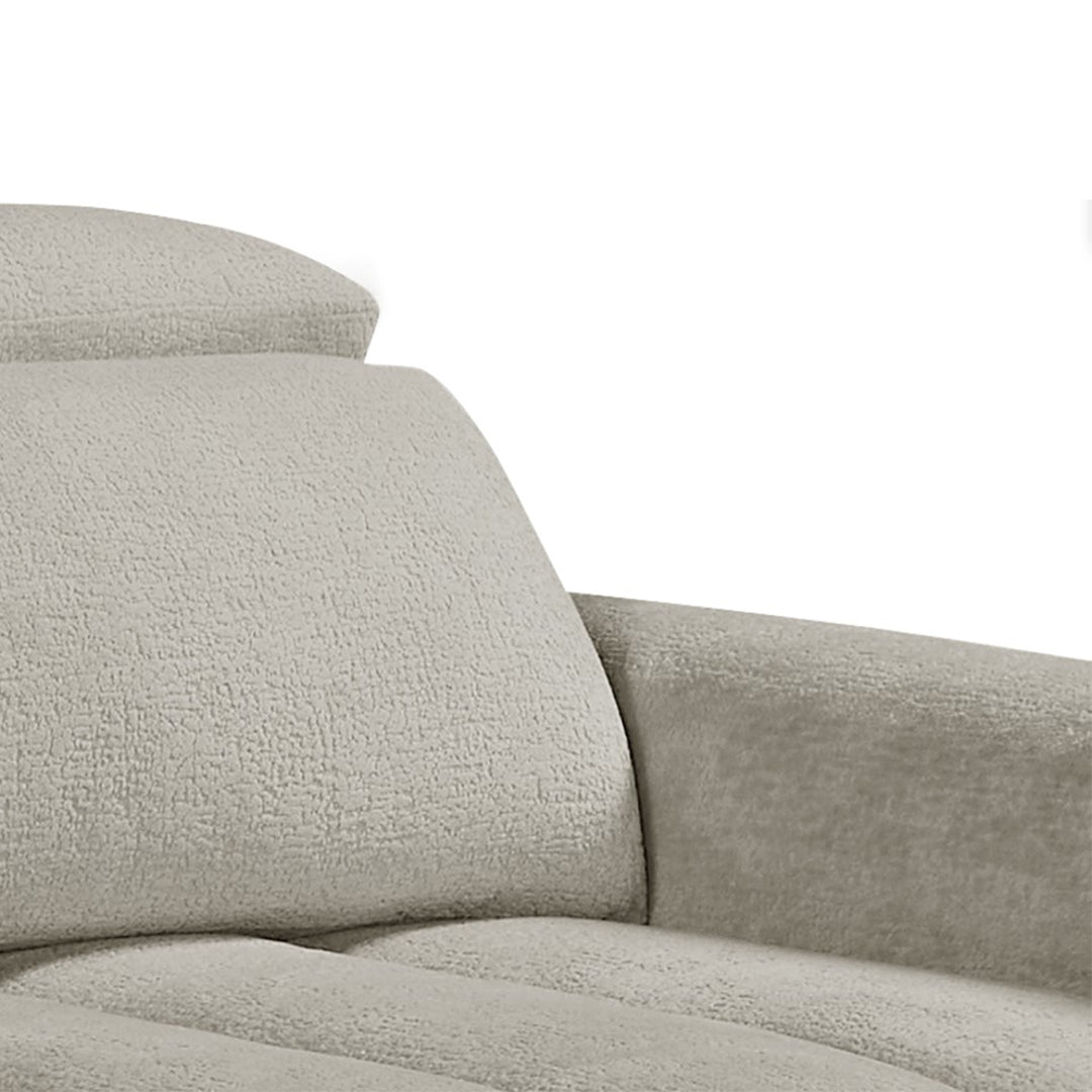 Molly Electric Reclining 3 Seater Sofa with Adjustable Headrests in Textured Chenille Oatmeal