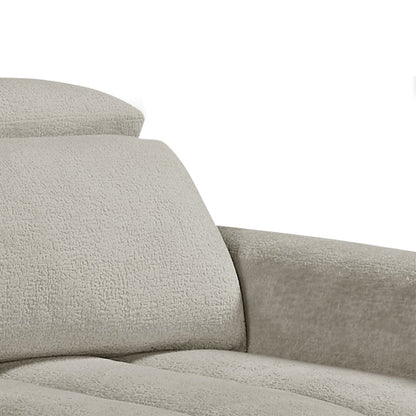 Molly Electric Reclining 3 Seater Sofa with Adjustable Headrests in Textured Chenille Oatmeal
