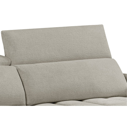 Molly Electric Reclining 3 Seater Sofa with Adjustable Headrests in Textured Chenille Oatmeal