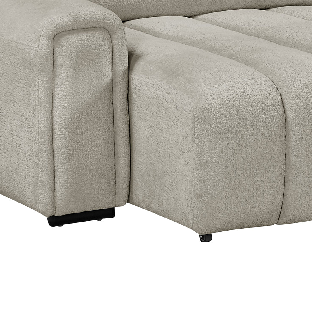 Molly Electric Reclining 3 Seater Sofa with Adjustable Headrests in Textured Chenille Oatmeal