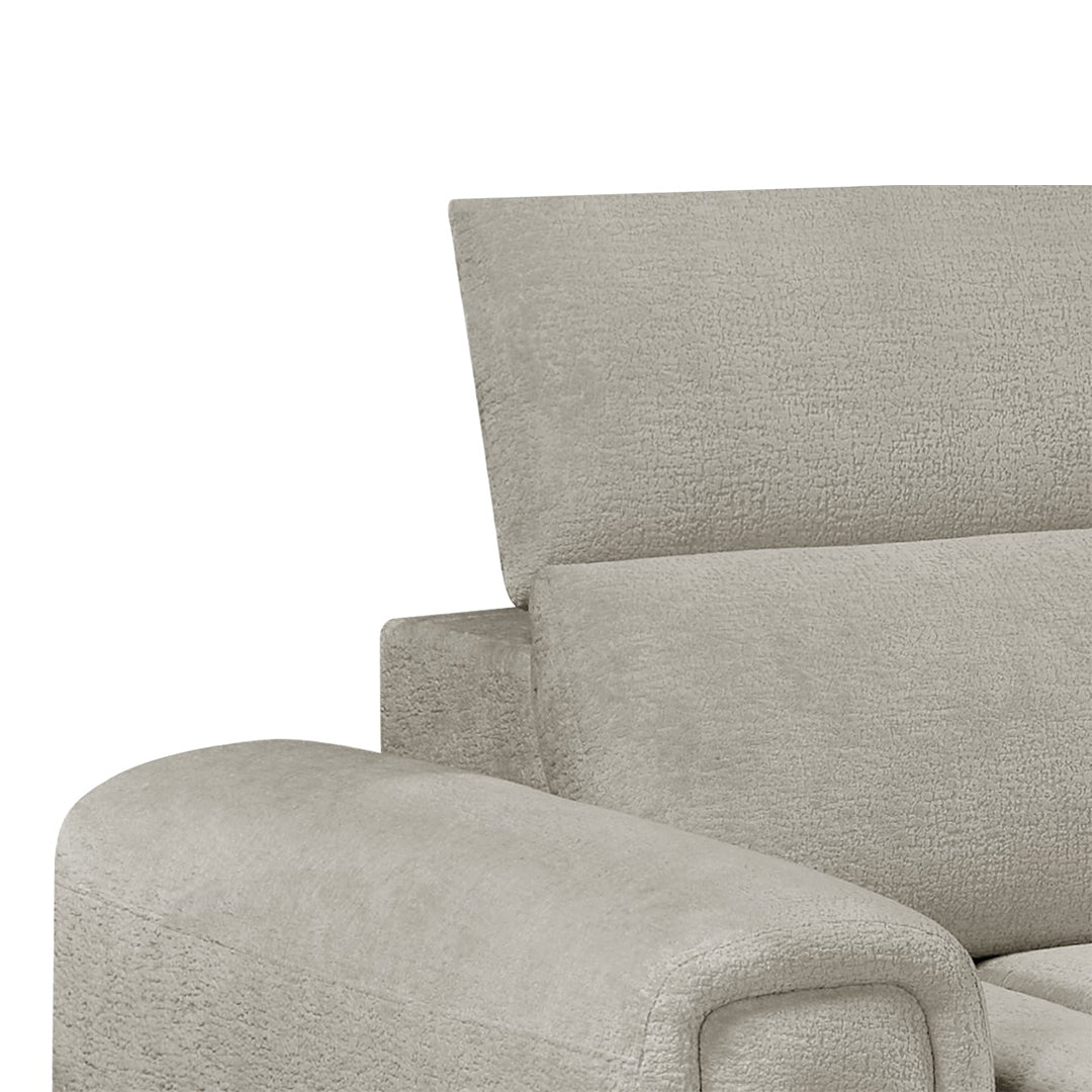 Molly Electric Reclining 3 Seater Sofa with Adjustable Headrests in Textured Chenille Oatmeal