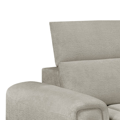 Molly Electric Reclining 3 Seater Sofa with Adjustable Headrests in Textured Chenille Oatmeal
