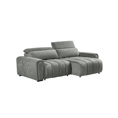 Molly Electric Reclining 3 Seater Sofa in Soft Brushed Suede Effect Grey